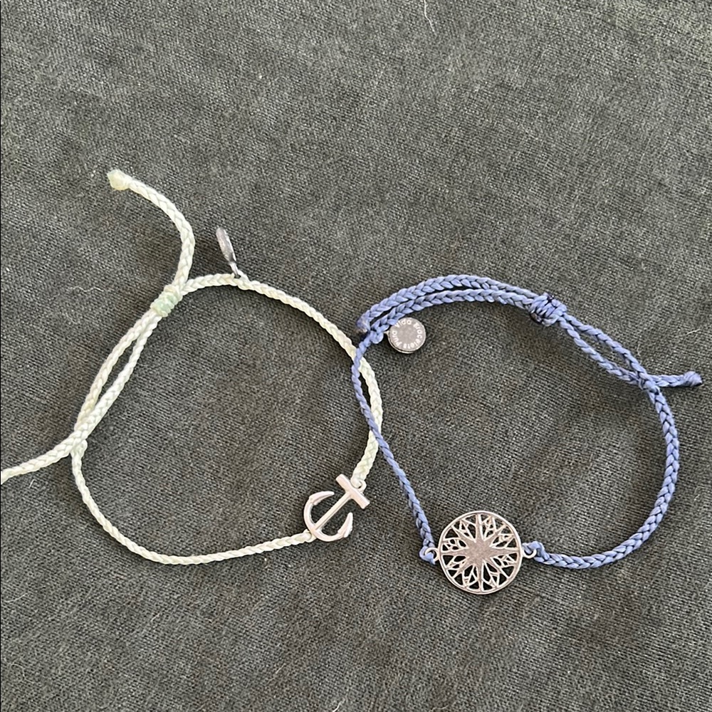 Pura Vida Silver and Blue Bohemian Charm Bracelets
